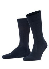 Socken Falke "Sensitive London", Herren, Gr. 43-46, blau (schwarz navy), Baumwollmischung, unifarben, normal, Socken Socken, weicher Komfortbund, druckfreier Sitz, atmungsaktiv