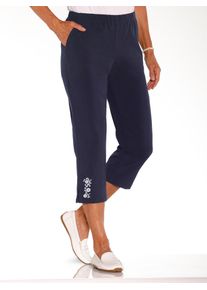 Caprihose Classic Basics, Damen, Gr. 25, Kurzgr&ouml;&szlig;en, blau (marine), 100% Polyester, unifarben, 3/4-L&auml;nge, Hosen Caprihose