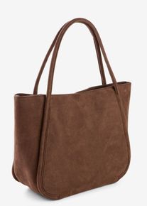 Shopper in Velourslederoptik, braun, Gr&ouml;&szlig;e 30x36 cm, bonprix