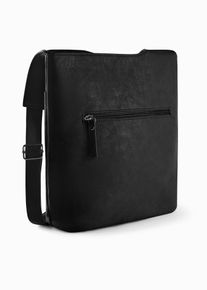 Umh&auml;ngetasche mit asymmetrischem F&auml;chern, schwarz, Gr&ouml;&szlig;e 28x28 cm, bonprix