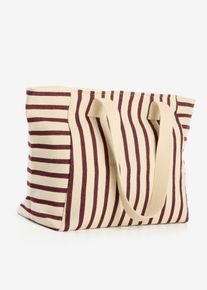 Shopper Canvas, wei&szlig;, Gr&ouml;&szlig;e 34x55 cm, mit Baumwolle, bonprix