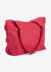 Baumwollshopper in Strukturierter Optik, pink, Gr&ouml;&szlig;e 30x34 cm, mit Baumwolle, bonprix