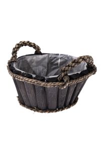 Dreven&yacute; obal na kvety Smoky, pr. 25 cm