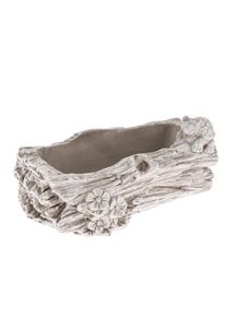 Bet&oacute;nov&yacute; obal na kvetin&aacute;č Kmeň s kvetinami siv&aacute;, 11 x 21 cm
