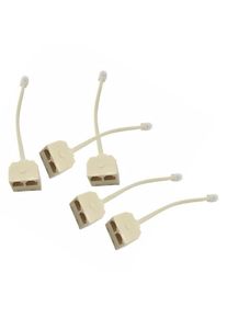 5Pcs Two Way Telephone Splitter Rj11 Socket Adapter for Landline Phones Rj11 Splitter with Multi Phone Ringing and Direct Dial