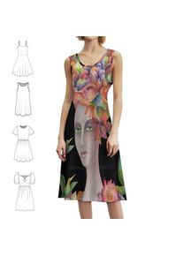 Who'S That Girl ? #4 Floral Smock Dress For Women Spring Summer Casual Dress For Party Watercolor Girl Hummingbirds Flowers