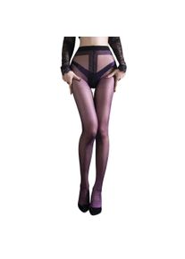 Silver Shimmering Sexy T-crotch Pantyhose for Women Bright Silk Pearlescent See-through Erotic Stockings Open-crotch Stockings