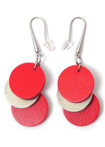 Paar Ohrhaken Firetti "Kreise, matt, rot, stylisch", rot (metallfarben, rot), Ohrringe, Damen, 20mm, Metall Polyurethan, Metall, Polyurethan, Paar Ohrhaken
