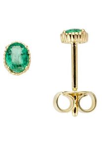 Paar Ohrstecker Firetti "Schmuck Geschenk Gold 333 Ohrschmuck Farbstein Edelstein Smaragd", gold (gelbgoldfarben, gr&uuml;n, gr&uuml;n), Ohrringe, Damen, Gelbgold 333, Paar Ohrstecker, mit Smaragd