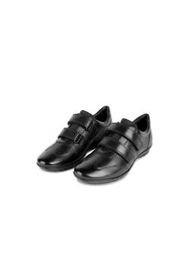 Klettschuh Geox "UOMO SYMBOL", Herren, Gr. 45, schwarz, Leder, Textil, Schuhe Klettschuh, Business Schuh, Sneaker in eleganter Form