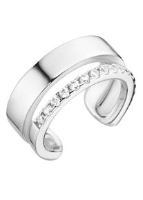 Ohrklemme Firetti "Schmuck Geschenk Silber 925 Ear Cuff in zweireihiger Optik", silber (silberfarben, kristallwei&szlig;, kristallwei&szlig;), Ohrringe, Damen, Silber 925 (Sterlingsilber), Ohrklemme, mit Zirkonia (synth.)