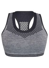 Sassa Mode Sport-BH SASSA "Sport-BH SPORTS BRAS GLOBAL RECYCLING", Damen, Gr. XXL, N-Gr, grau (dunkelgrau), Stoff, Obermaterial: 60% Polyamid Polyam.recyc. 18% Polyester PES. 14% Polyamid PA. 8% Elasthan EL., BHs Sport-BH