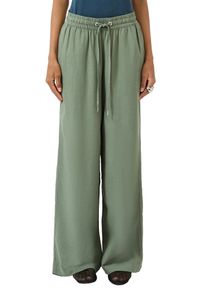Stoffhose QS, Damen, Gr. 34, L&auml;nge 32, olive, Web, Obermaterial: 72% Viskose, 28% Leinen, unifarben, loose fit lang, Hosen Stoffhose, mit elastischem Bund und Kordelzug