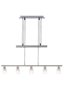 Brilliant LED Pendelleuchte "LEA", grau (chromfarben), 5, Leuchten, 5 x E14 max. 4W, 173cm H&ouml;he, eisen/chrom, h&ouml;henverstellbar, Metall, LED Pendelleuchte
