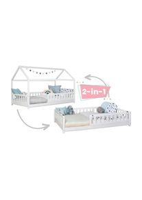 Livetastic Hausbett, Wei&szlig;, Holz, Kiefer, massiv,Schichtholz, H&ouml;he ca. 20 cm, 100x200 cm, bodentiefer Einstieg, Babym&ouml;bel & Kinderm&ouml;bel, Kinderzimmer & Jugendzimmer, Kinderbetten, Spielbetten