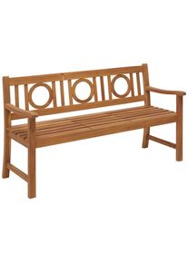 Ambia Garden Gartenbank, Akaziefarben, Holz, Akazie, vollmassiv, 150x87x57 cm, integrierter Tisch, Holzm&ouml;bel, Sitzgelegenheiten Holz, Holzb&auml;nke, Gartenb&auml;nke Holz