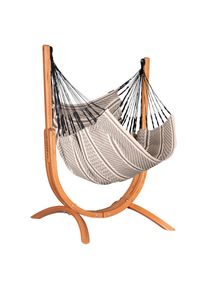 La Siesta H&auml;ngematte, Braun, Schwarz, Wei&szlig;, Textil, Eukalyptusholz, 103-106x152-163x107 cm, Gots, Fsc, wetterbest&auml;ndig, Gartenm&ouml;bel, Gartenschaukeln, H&auml;ngematten