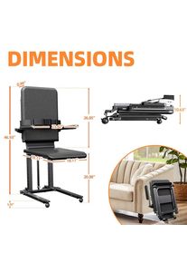 Steel Electric Lift Chair with Advanced Wheels and PU Cushion, Floor Lift for Elderly, Support to 400 LBS, Safety Seat Belts