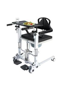 Lift Transfer Chair, 6 in 1 Patient Lift Chair with 180Split Seat for Home, Height Adjustable Portable Lift Nursing Chair with