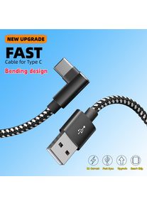  USB Type C Data Cord 90 Degree Fast Charge Aluminum Alloy Head USB Cable For iPhone 17 Samsung Xiaomi Huawei Phone Charger
