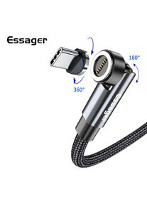 Essager 2M 540 Rotate 3A Fast Charging Magnetic USB Type C Cable For Xiaomi Magnet Charger Phone Data Wire Cord