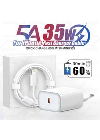 35W For iPhone Charger USB Type C Fast Charger For iPhone 16 15 14 13 12 11 Pro Max 7 8 Plus PD Quick Charging Cable Accessories