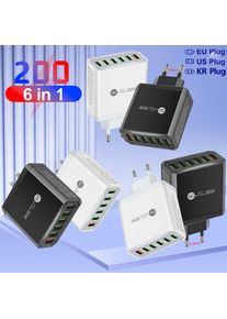 200-6 Port USB C Charger Super Fast Charging PD3.0 USB C Type C Mobile Phone Charger For iPhone 16 SE4 Samsung Xiaomi ipad