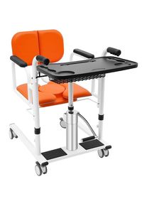 Adjustable Height Nursing Chair with Transport Wheels, Dining Table, and Potty Option for Elderly Care (330.7lbs)