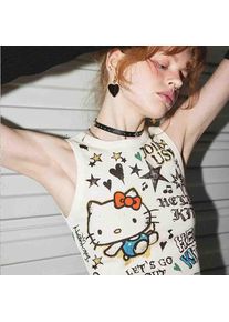 Sanrio Hello Kitties Women's Cute Lace Up Top Summer Y2K Hejing Street Spicy Girl Cartoon Anime Fashion Short Open Navel Gift