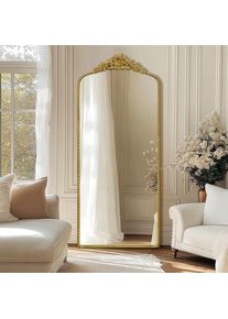 Gold Antique Full Length Mirror, 75"x30" Floor Vintage Mirror with Ornate Matel Frame, Baroque Decor for Bedroom/Living Room/Hal