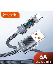 Toocki USB Type C Cable 6A 66W For Huawei OPPO Display Fast Charging Charger USB C Cable Data Cord For Xiaomi 12 Samsung Realme
