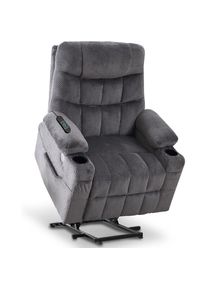 Dual Motor Recliner Chair for Elderly with Adjustable Backrest and Footrest, Oversized, Extended Footrest, USB & Type-C Ports, B