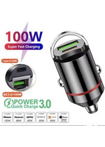200W Dual USB Car Charger Pull Ring Fast Charging Car Phone Charger Adapter For Xiaomi Samsung Mini Car Charger
