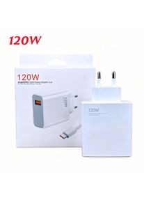 For Xiaomi 120W Turbo Fast Charger EU Wall Hypercharge Adapter with 6A Type C Cable Compatible with Mi 15 14 13 12 Ultra 11T pro