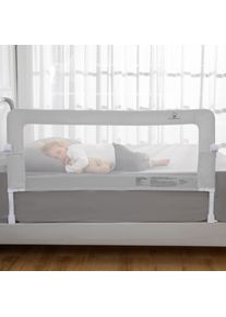 Adjustable Bed Rail for Toddlers, Swing-Down Safety Guard, Height 24.4"-32.3", Extra-Long 55.5", Steel & Mesh, for Twin Full