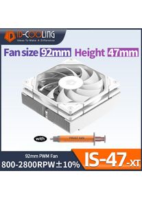 ID-COOLING IS-47 XT 4 HeatPipes CPU Processor Air Cooler 92mm PWM Cooling Fan ITX Radiator for Intel LAG1700/1200/115X AM4 AM5