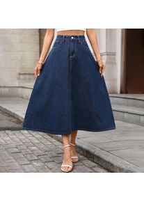 Chic Spring/summer Vintage Denim Skirts Bottom Women Streetwear Fashionable Loose High-waisted Pocket Denim Umbrella Skirt Y2K
