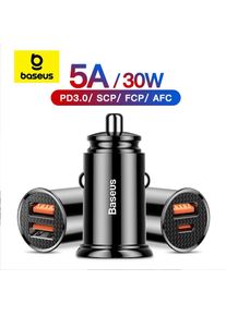 Baseus 30W USB Car Charger Quick Charge 4.0 3.0 FCP SCP USB PD For Xiaomi iPhone 12 13 14 Pro Fast Charging Car Phone Charger