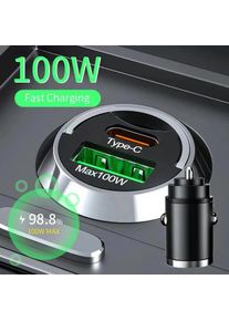 USB Car Charger 100W PD Type C Fast Charging Car Phone Adapter For iPhone 15 Samsung S24 Xiaomi Quick Charge 3.0 Charger In Car