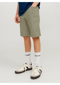 Jack & Jones Shorts JACK & JONES JUNIOR "JPSTRICK JJORIGINAL AKM JNR", Jungen, Gr. 140, N-Gr, gr&uuml;n (agave gr&uuml;n), Obermaterial: 98% Baumwolle, 2% Elasthan, unifarben, regular fit, Hosen Shorts