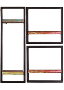 Wandregal Sit "Riverboat", bunt (schwarz, bunt), B:65cm H:75cm T:25cm, Massivholz, Metall, Regale, Wandregal