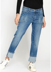 Boyfriend-Jeans Gang "94NICA WORKER", Damen, Gr. 30, N-Gr, blau (mid blau), Denim/Jeans, Obermaterial: 92% Baumwolle, 6% Polyester, 2% Elasthan, regular fit kn&ouml;chelfrei, Jeans Boyfriend-Jeans, cooler, androgyner Look