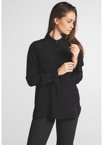 Hemdbluse Eterna "REGULAR FIT", Damen, Gr. 38, schwarz, 100% Seide, normal, Blusen Hemdbluse