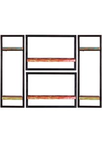 Wandregal Sit "Riverboat", bunt (schwarz, bunt), B:110cm H:75cm T:25cm, Massivholz, Metall, Regale, Wandregal