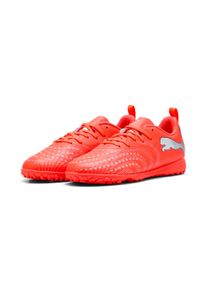 Fu&szlig;ballschuh Puma "FUTURE 9 PLAY TT JR", Kinder, Gr. 35, glowing rot, Puma wei&szlig;, Puma schwarz, Puma silber, Synthetik, Schuhe Fu&szlig;ballschuh, f&uuml;r synthetische Hartpl&auml;tze und Kunstrasen, elastische Slip-on-Zunge