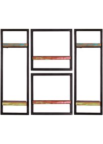 Wandregal Sit "Riverboat", bunt (schwarz, bunt), B:95cm H:75cm T:25cm, Massivholz, Metall, Regale, Wandregal