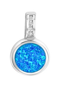 Kettenanh&auml;nger Firetti "Schmuck Geschenk Silber 925 Halsschmuck Anh&auml;nger f&uuml;r Halskette", bunt (silberfarben, wei&szlig;, blau, wei&szlig;, blau), Schmuckanh&auml;nger, Damen, Silber 925 (Sterlingsilber), 1,8 g, Kettenanh&auml;nger, mit Opal (synth.), Zirkonia (synth.)