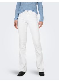 Bootcut-Jeans Only "ONLBLUSH MID FLARED DNM REA0730 NOOS", Damen, Gr. XL (42), L&auml;nge 30, wei&szlig;, Denim/Jeans, Obermaterial: 92% Baumwolle, 6% Elastomultiester, 2% Elasthan, unifarben, regular fit, Jeans Bootcut-Jeans