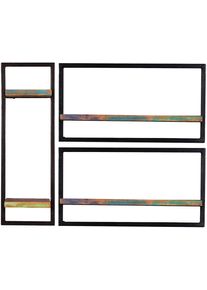Wandregal Sit "Riverboat", bunt (schwarz, bunt), B:95cm H:75cm T:25cm, Massivholz, Metall, Regale, Wandregal