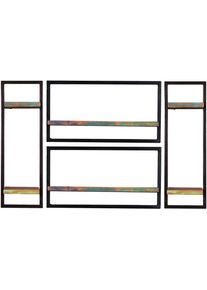 Wandregal Sit "Riverboat", bunt (schwarz, bunt), B:125cm H:75cm T:25cm, Massivholz, Metall, Regale, Wandregal